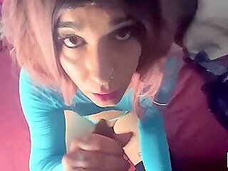 Trans Doll Does Incredible Deepthroat And Gets Milk In Her Mouth
