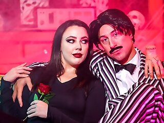 Dark-haired And Her Fucking Partner Are Fucking At The Costume Play Soiree