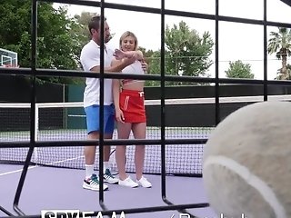 Spyfam Step Bro Gives Step Sis Tennis Lessons & Big Dick