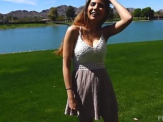 Outdoor Public Cooch And Tits Exposure From Bombshell Stunner Alyssa