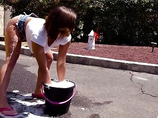 Provocative Alexis Cherry Washes A Car And Gets Fucked Hard