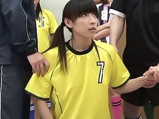 Arousing Japanese Ladies Soccer Players Pounded By Referees