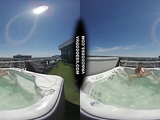 Private Jacuzzi Rooftop Getting Off With Pretty Chick Rosanna