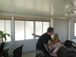 Loan4k. Blue-eyed Honey Is Fucked On The Desk Because Needs Cash
