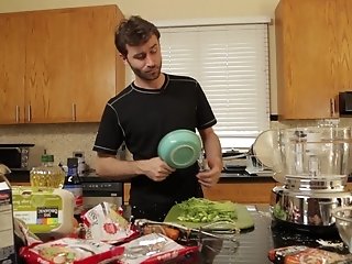 Horny Dude Luvs While Cooking A Nice Dinner For His Wifey