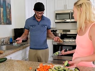 Quickie Fucking In The Kitchen Completes With A Facial Cumshot For Kenzie Kai