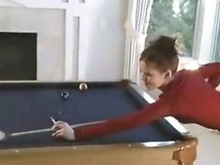Elizabeth Douglas Playing Pool Having A Marlboro Menthol.